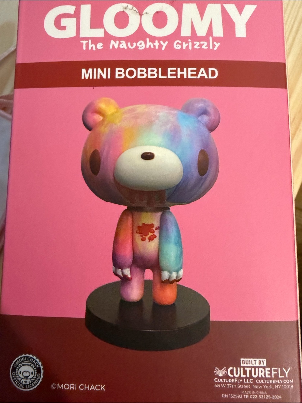 Gloomy Bear The Naughty Grizzly Mini Bobblehead - Rainbow